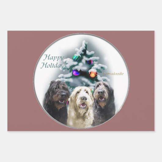 Labradoodle Weihnachtsgeschenke Geschenkpapier Set (Vorderseite 3)