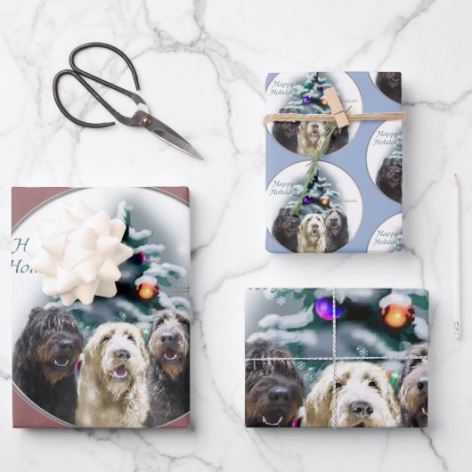 Labradoodle Weihnachtsgeschenke Geschenkpapier Set (Vorderseite)