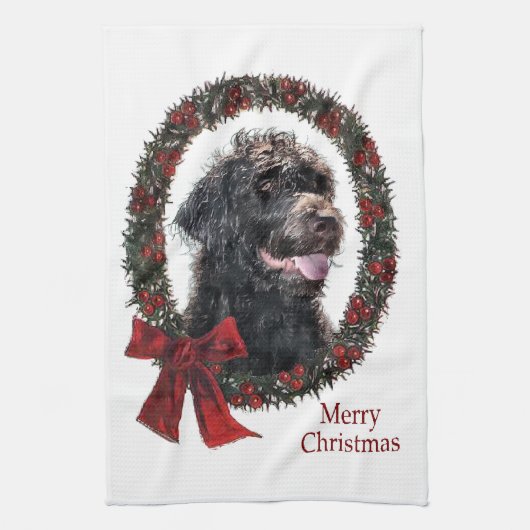 Labradoodle Weihnachtsgeschenke Handtuch (Vertikal)