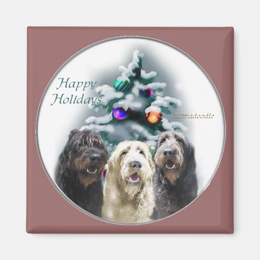 Labradoodle Weihnachtsgeschenke Magnet (Vorne)