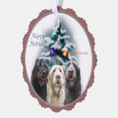 Labradoodle Weihnachtsgeschenke Ornament Karte (Links)