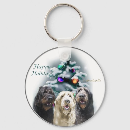 Labradoodle Weihnachtsgeschenke Schlüsselanhänger (Vorderseite)