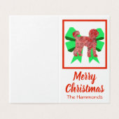 Labradoodle Weihnachtshund & Green Bow Card (Außenseite Aufgefaltet)