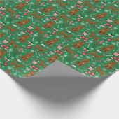 Labradoodle Weihnachtshundeaprikot Geschenkpapier (Ecke)