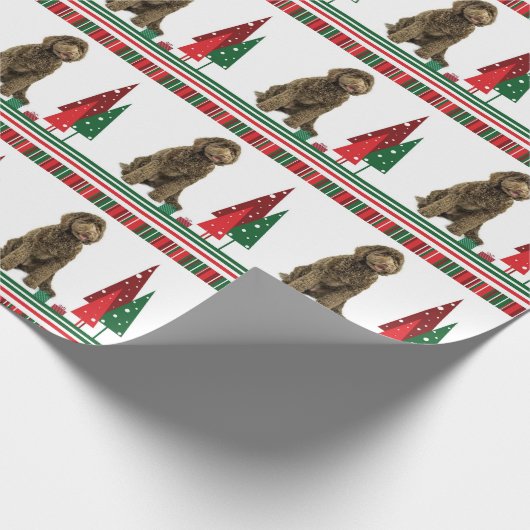 Labradoodle WeihnachtsPackpapier Geschenkpapier (Ecke)