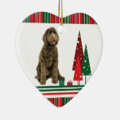 Labradoodle Weihnachtsverzierung Keramik Ornament (Rechts)
