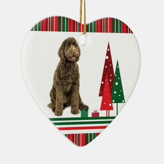 Labradoodle Weihnachtsverzierung Keramik Ornament (Rechts)