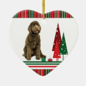 Labradoodle Weihnachtsverzierung Keramik Ornament (Vorne)