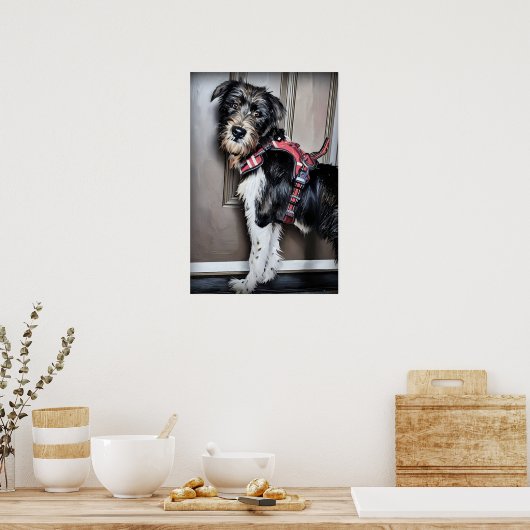 Labradoodle Welpe geht zu Fuß Poster (Küche)