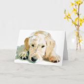 Labradoodle Welpen-Gruß-Karten Karte (Gelbe Blume)