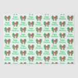 Labradoodle White Christmas Dog & Green Bow Seidenpapier<br><div class="desc">Labradoodle Hund züchtet Silhouette mit abstraktem,  rotem Weihnachtspapier und grünem Bogen auf weißem Hintergrund. Ersetzen Sie das glückliche Weihnachten durch alles,  was Sie mögen. Perfektes niedliches XMas Hundepapier für Tiergeschenke.</div>