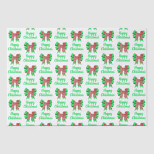 Labradoodle White Christmas Dog & Green Bow Seidenpapier