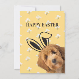 Labradoodle Yellow Floral Bunny Ohren Funny Oster Feiertagskarte