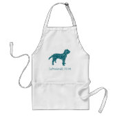 Labradoodle zeichnet sich durch Mama in Aqua Green Schürze (Vorne)