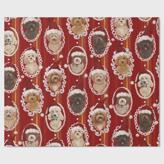©LabraDoodleFriends Hund Labradoodle, das Rot Geschenkpapier (Flach)