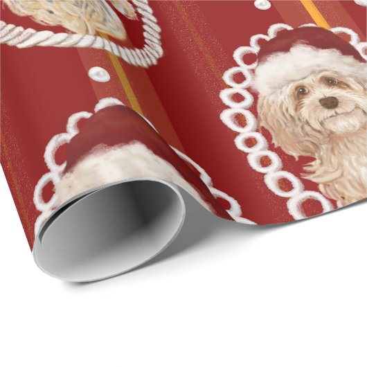 ©LabraDoodleFriends Hund Labradoodle, das Rot Geschenkpapier (Rolleneckpunkt)