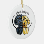 Labradoodles Black Yellow IAAU Keramikornament (Rechts)