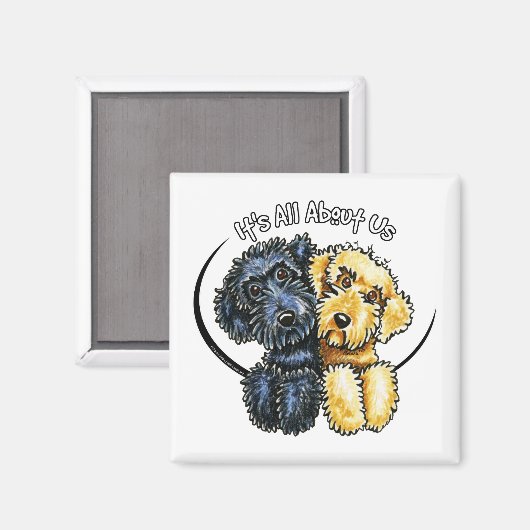Labradoodles Black Yellow IAAU Magnet (Vorderseite/Rückseite)
