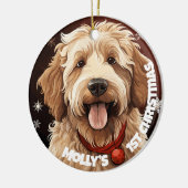 Labradoodle's First Christmas Keramik Ornament (Links)