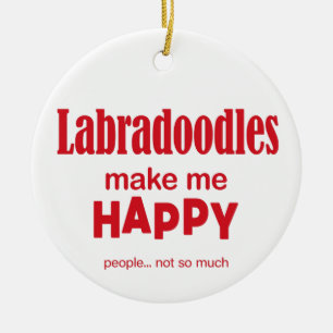 Labradoodles machen mich glücklich keramik ornament