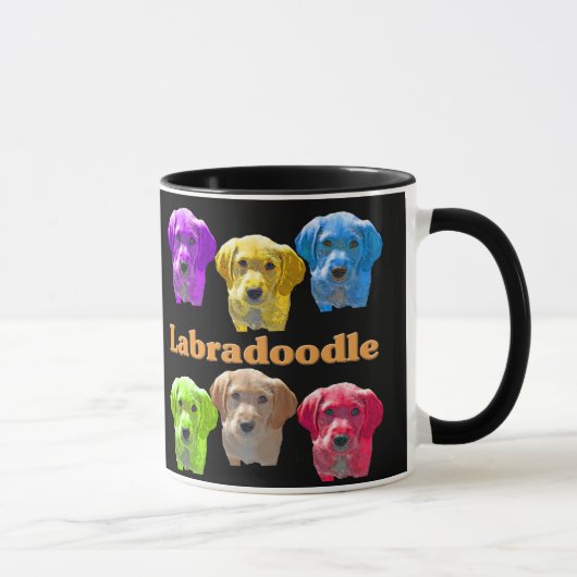 Labradoodles Pop-Kunst Tasse (Rechts)