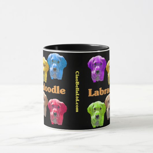 Labradoodles Pop-Kunst Tasse (Zentrum)