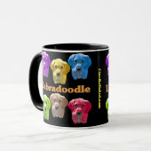 Labradoodles Pop-Kunst Tasse (Vorderseite Links)