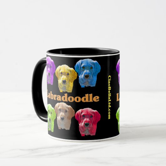 Labradoodles Pop-Kunst Tasse (Vorderseite Links)