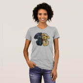 Labradoodles Schwarz Gelb verschraubt T-Shirt (Vorne ganz)