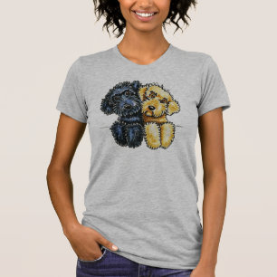 Labradoodles schwarzes Gelb ausgerichtet T-Shirt