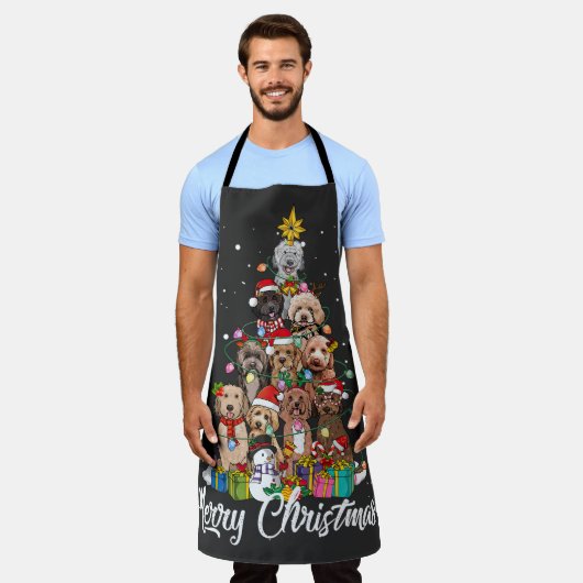 Labradoodles Weihnachtsbaum Labradoodles Dog Lover Schürze (Getragen)