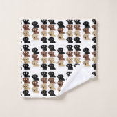 Labrador 3 Farben Cartoon Kopf Badhandtuch Set (Waschlappen)