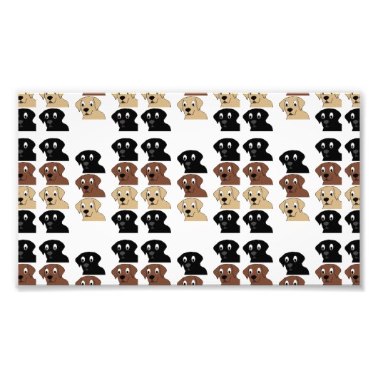 Labrador 3 Farben Cartoon Kopf Fotodruck (Vorne)