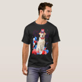 Labrador 4. Juli Balloons American Flag Hund T-Shirt (Vorne ganz)
