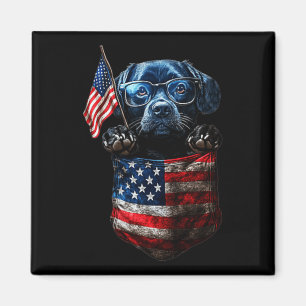 Labrador 4. Juli In Tasche Amerika USA-Flagge Magnet