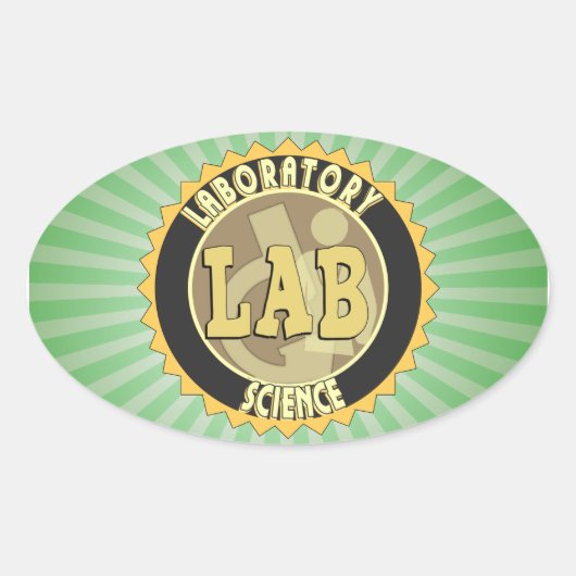 LABRADOR ABZEICHEN LABOR WISSENSCHAFT OVALER AUFKLEBER (Vorderseite)