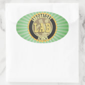 LABRADOR ABZEICHEN LABOR WISSENSCHAFT OVALER AUFKLEBER (Tasche)