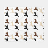 Labrador alle Silhouetten Fleecedecke (Vorderseite (Horizontal))