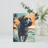 Labrador am Strand Postkarte (Stehend Vorderseite)