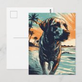 Labrador am Strand Postkarte (Vorne/Hinten)