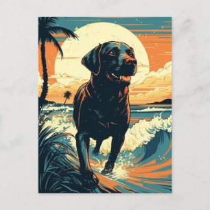 Labrador am Strand Postkarte