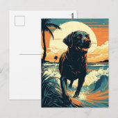 Labrador am Strand Postkarte (Vorne/Hinten)