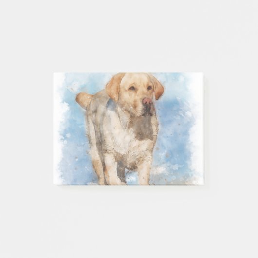 Labrador am Strand Wasserfarbe Post-it Klebezettel (Vorderseite)