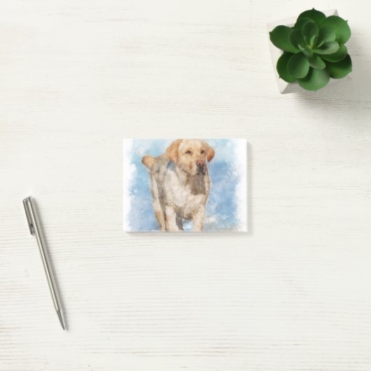 Labrador am Strand Wasserfarbe Post-it Klebezettel (Büro)
