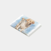 Labrador am Strand Wasserfarbe Post-it Klebezettel (angewinkelt)