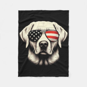 Labrador Amerikanische Flagge Sungles 4. Juli Patr Fleecedecke