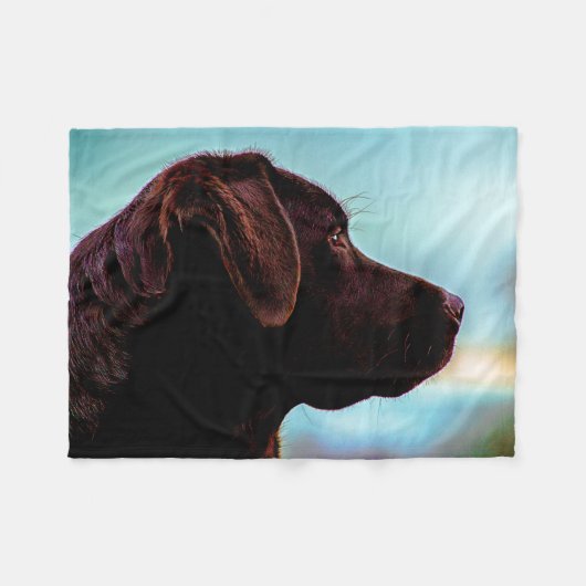 Labrador an der Dämmerung Fleecedecke (Vorderseite (Horizontal))