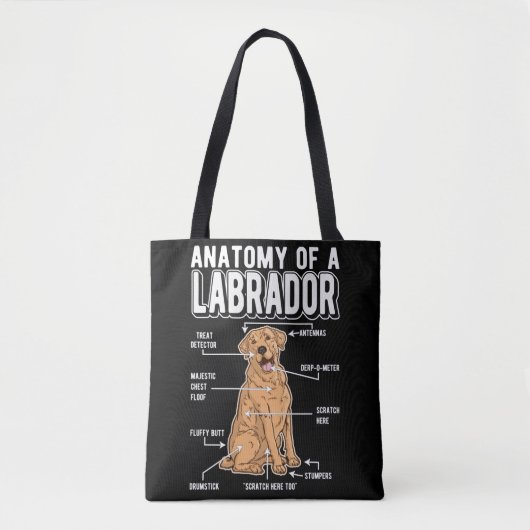 Labrador Anatomy Funny Dog Tasche (Vorderseite)