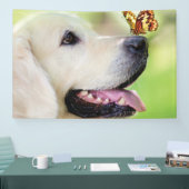 Labrador And Butterfly Throw Pillow Banner (Messe)