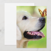 Labrador And Butterfly Throw Pillow Dankeskarte (Vorne/Hinten)
